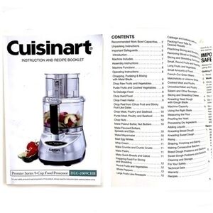 5 for $25!  Cuisinart Recipe Book - Instruction Manual